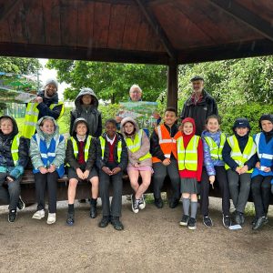 Children at the new play site at Memorial Park